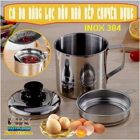 Ca Lọc Dầu Ăn Có Lưới Lọc Cặn Bằng INOX 304 Không Gỉ