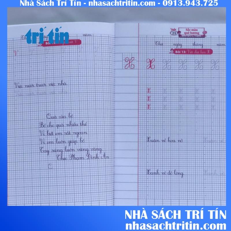 Vở oly có chữ viết mẫu lớp 1 theo chân trởi sáng tạo