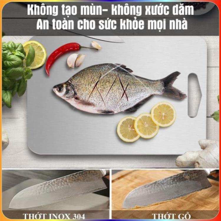 Thớt Inox 304 Cao Cấp Kháng Khuẩn - Chống Ẩm Mốc Độc Hại, Cường Lực Không Mùn Gỗ, An Toàn