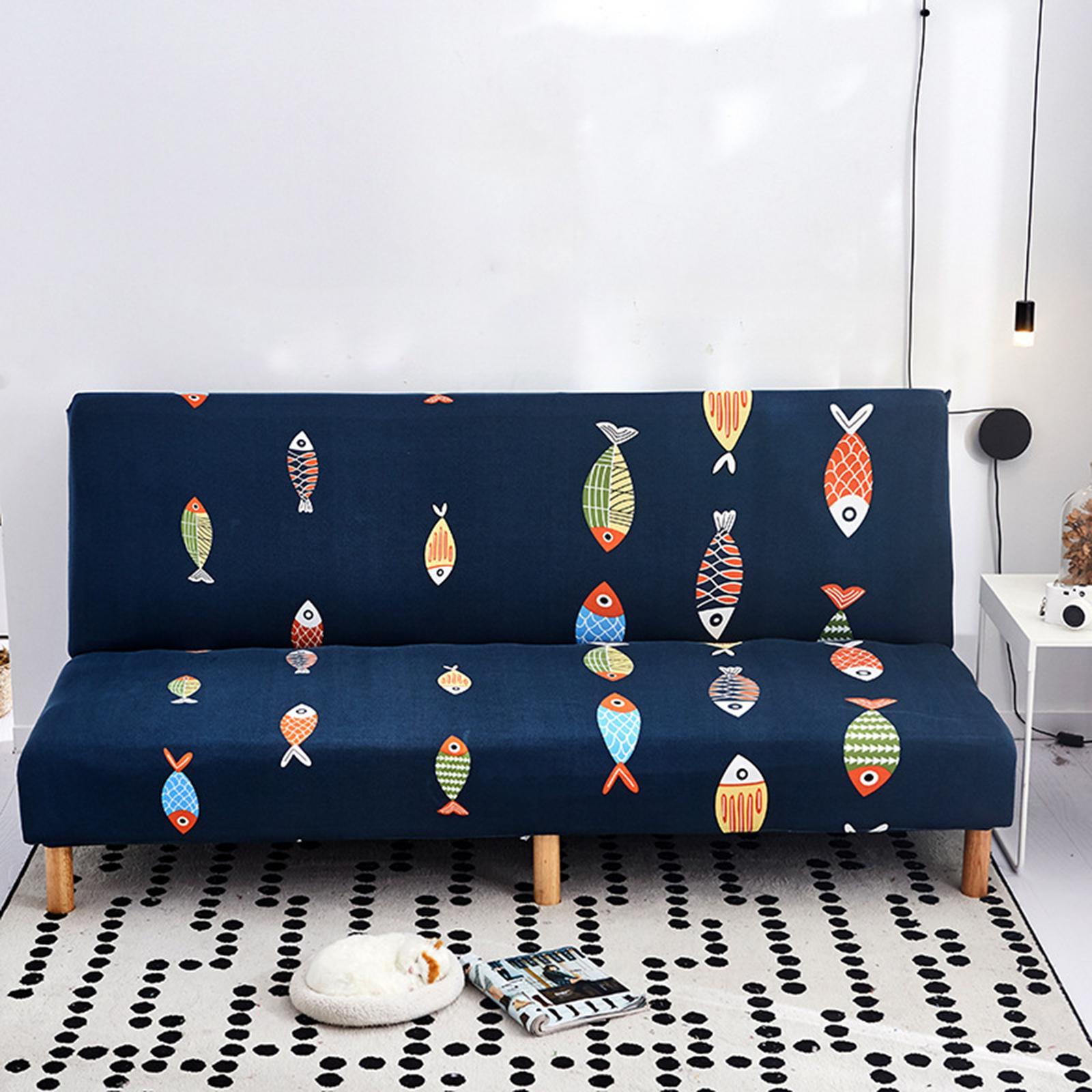 Armless Sofa Cover Furniture Protector Stretch Sofa Slipcover for Bedroom Color