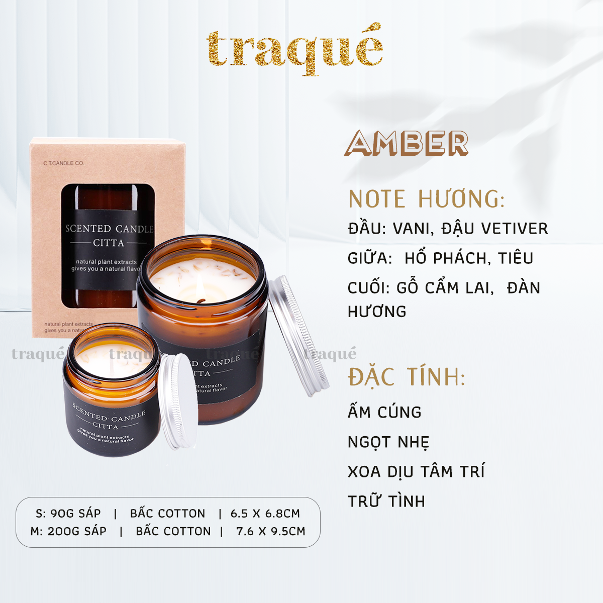 Nến thơm Citta hủ nâu có nắp trang trí hoa khô - Phong cách cổ điển vintage