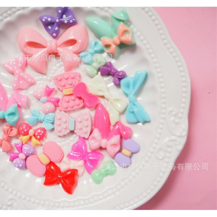 Chuyên Charm * Gói 30 charm hình các loại nơ cho các bạn trang trí vỏ ốp điện thoại, làm Jibbitz, DIY