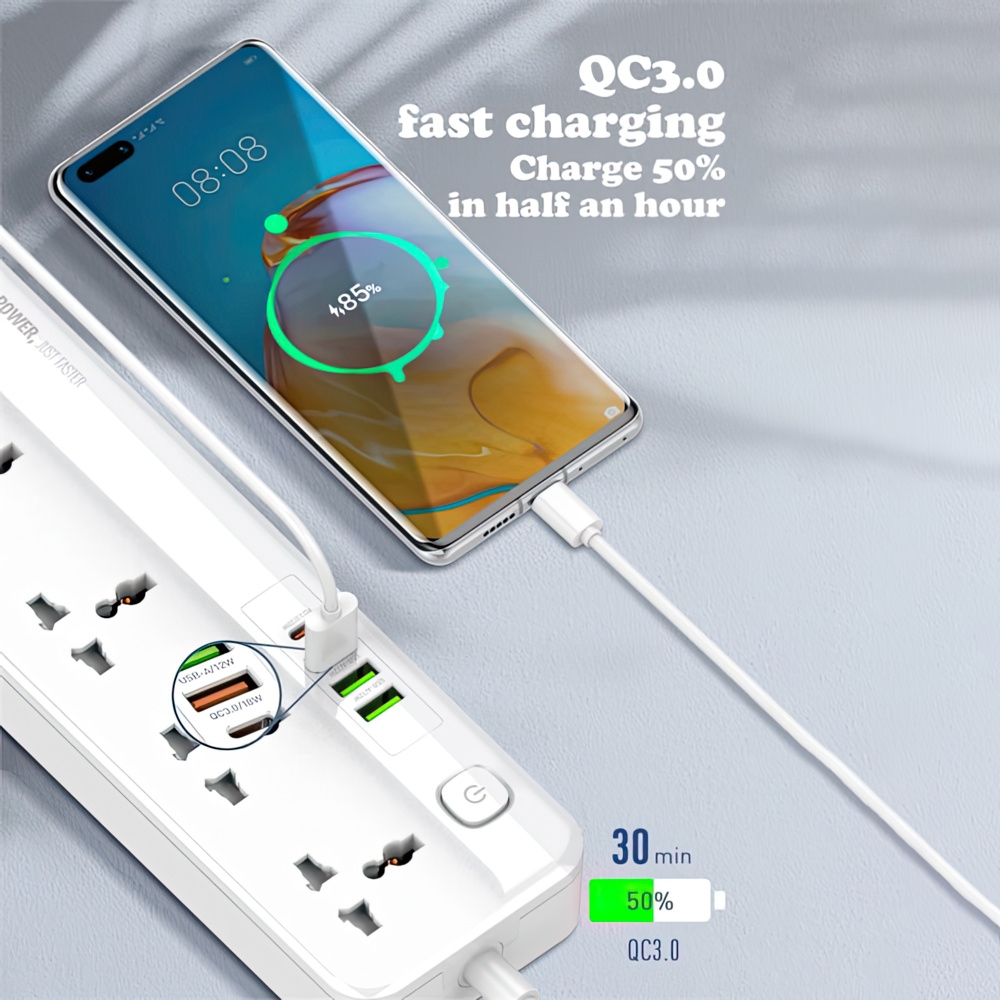 Ổ ĐIỆN ĐA NĂNG 2500W PD 20W 3 USB LDNIO SC5415 - HÀNG CHÍNH HÃNG