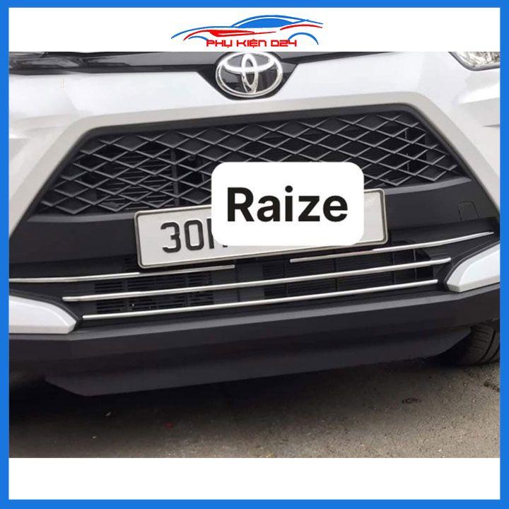 Ốp mặt ca lăng, calang Inox cho xe Raize 2021-2022-2023 thanh dưới biển số ốp lưới tản nhiệt