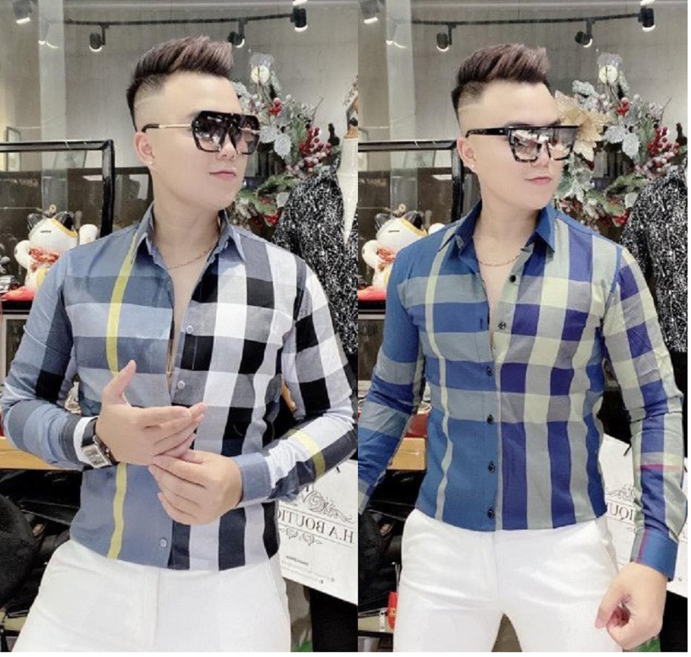 ÁO SƠ MI NAM SỌC CARO THỜI TRANG