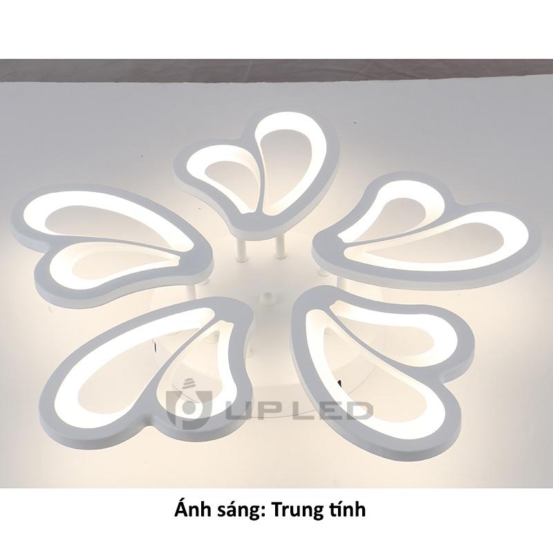 Đèn ốp trần cao cấp 5 cánh tặng kèm điều khiển từ xa, đèn trang trí phòng khách mica bảo hành đổi mới - UPLED