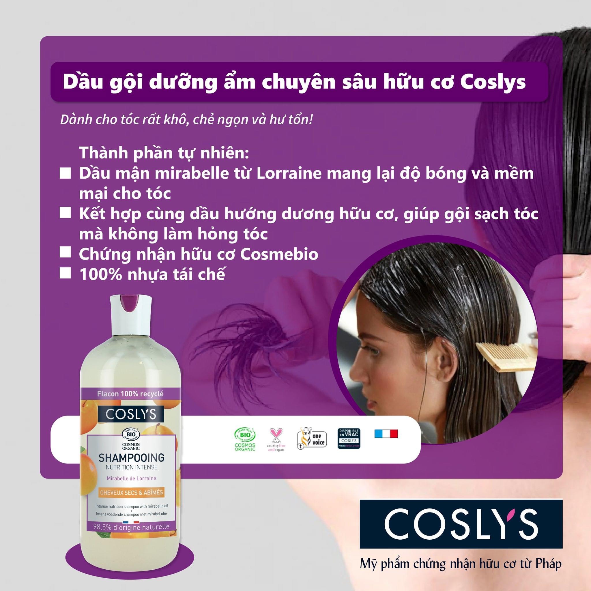 Dầu gội hữu cơ dưỡng ẩm chuyên sâu 500ml - Coslys