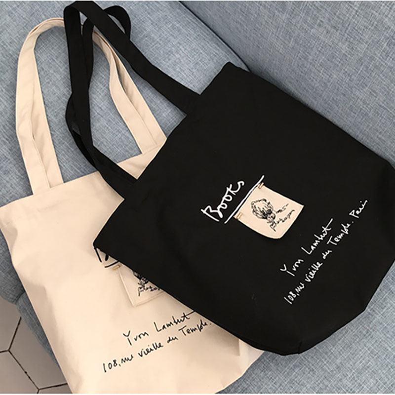 Túi Tote Vải Canvas, Túi Vải Bố, Túi Vải Canvas Đeo Vai, Túi Tote Nữ Đi Chơi, Đi Học Tiện Lợi - OTV031 - Ope Store