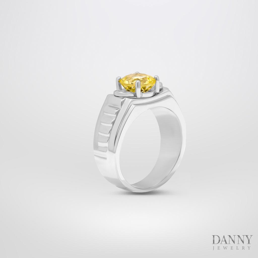 Nhẫn Nam Danny Jewelry Bạc 925 Đá Chủ Citrine Xi Rhodium HNN003