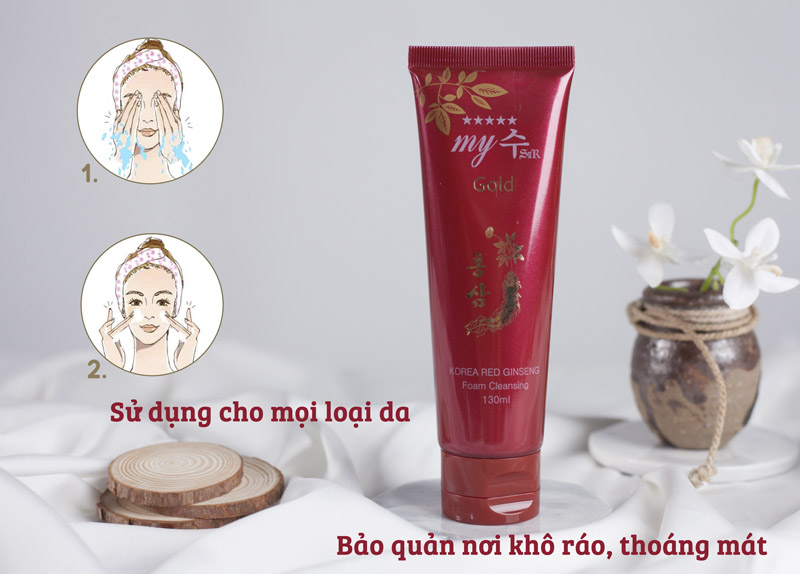 Combo 2 tuýp Sữa Rửa Mặt Hồng Sâm My Gold - Korea Red Ginseng Foam Cleansing (130ml x 2)