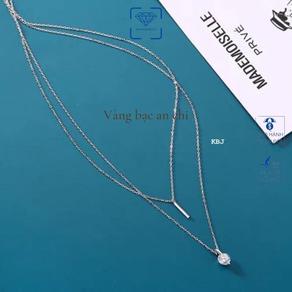 Vòng cổ 2 tầng( 2 lớp, 2 dây, 2 mặt), vòng cổ kép bạc mạ vàng, trang sức bạc Anchi jewelry