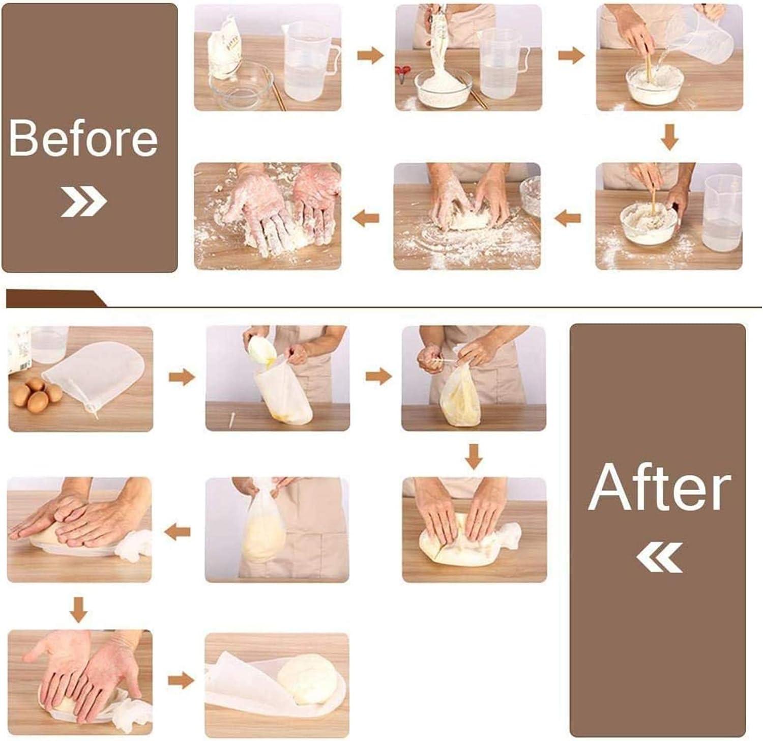 Túi Nhào Silicon Túi Nhào Không Dính Túi Bột Túi Trộn Dụng Cụ Làm Bánh Đồ Dùng Nhà Bếp Để Làm Bánh Ngọt Bánh Pizza