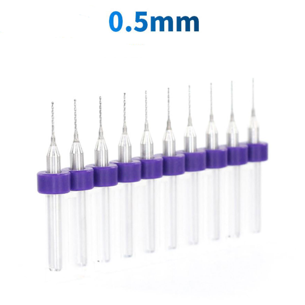 Hộp 10 Mũi Khoan CNC Cao Cấp Độ Chính Xác Cao Đường Kính 0.5mm