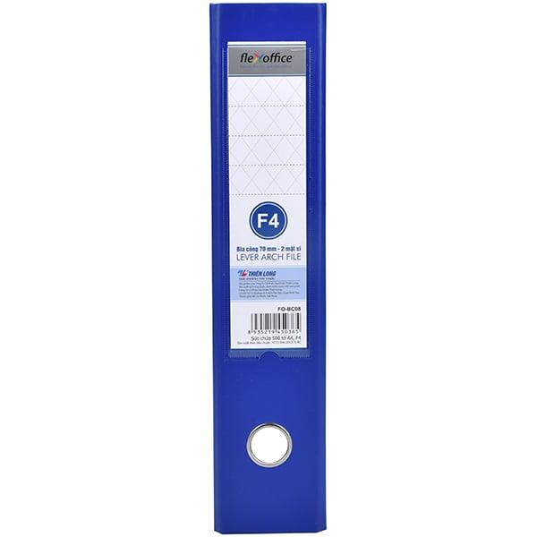 Bìa Còng Flexoffice F4 FO-BC08 2 Mặt Xi 70mm - Xanh Đậm