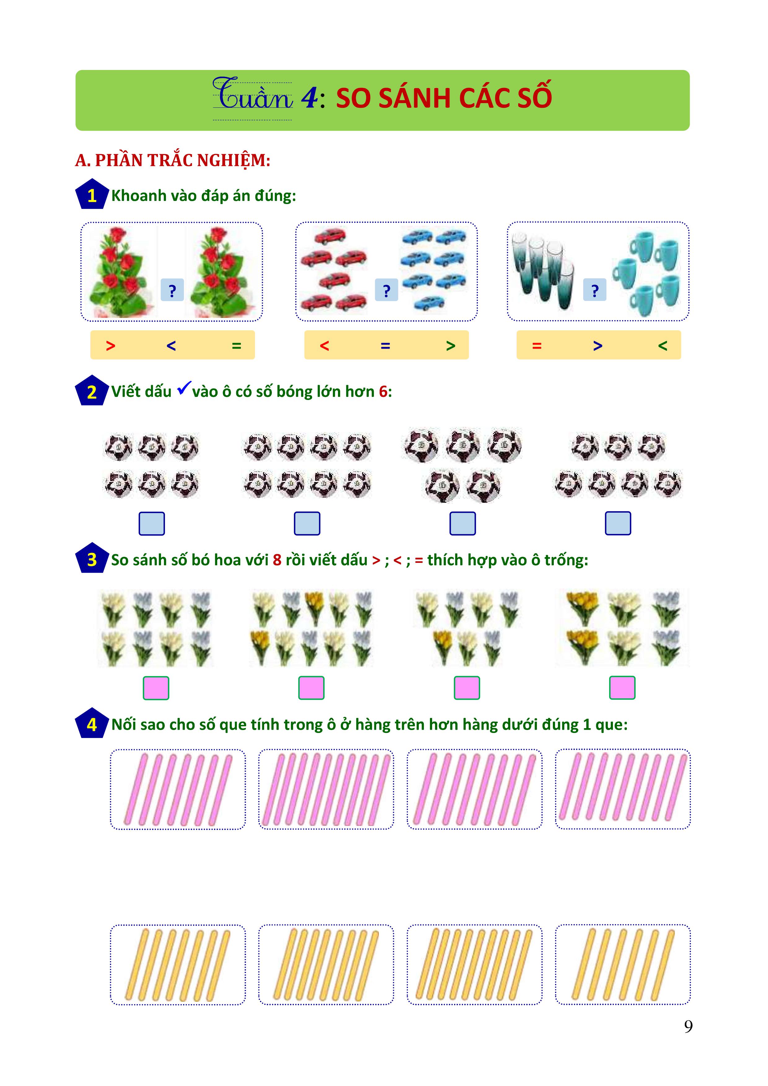 Phiếu bài tập cuối tuần Toán 1 - Biên soạn theo chương trình mới (Sách màu)