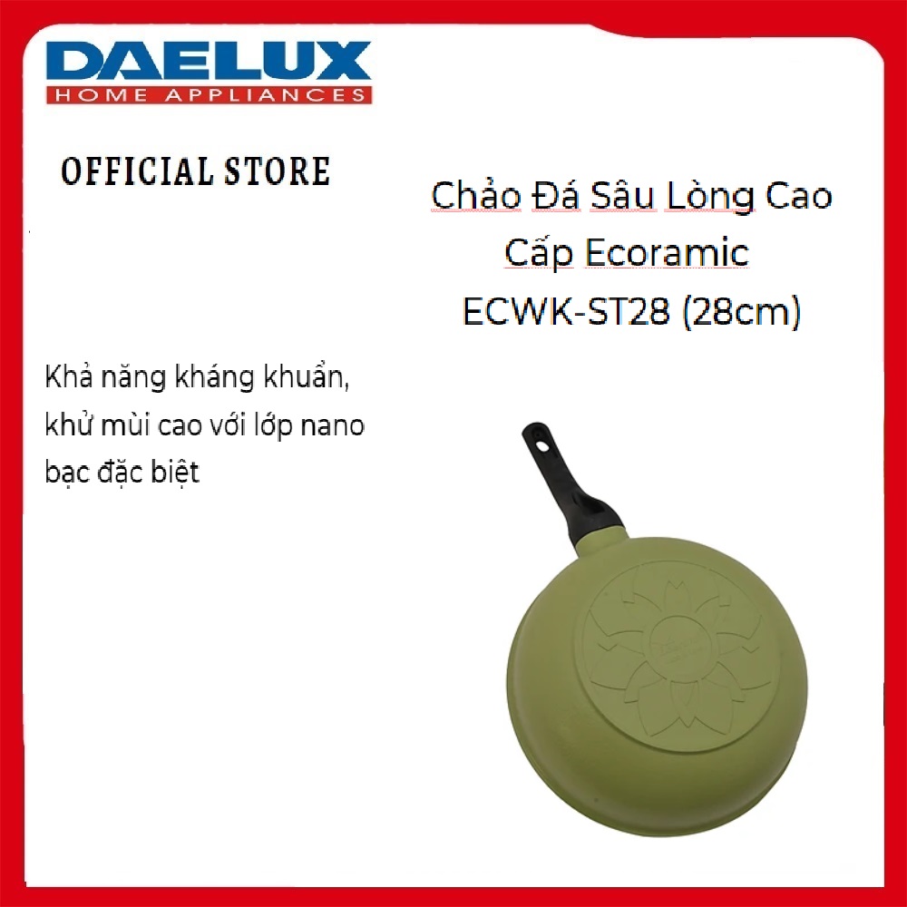 Chảo Đá Sâu Lòng Cao Cấp Ecoramic ECWK-ST28 (28cm)