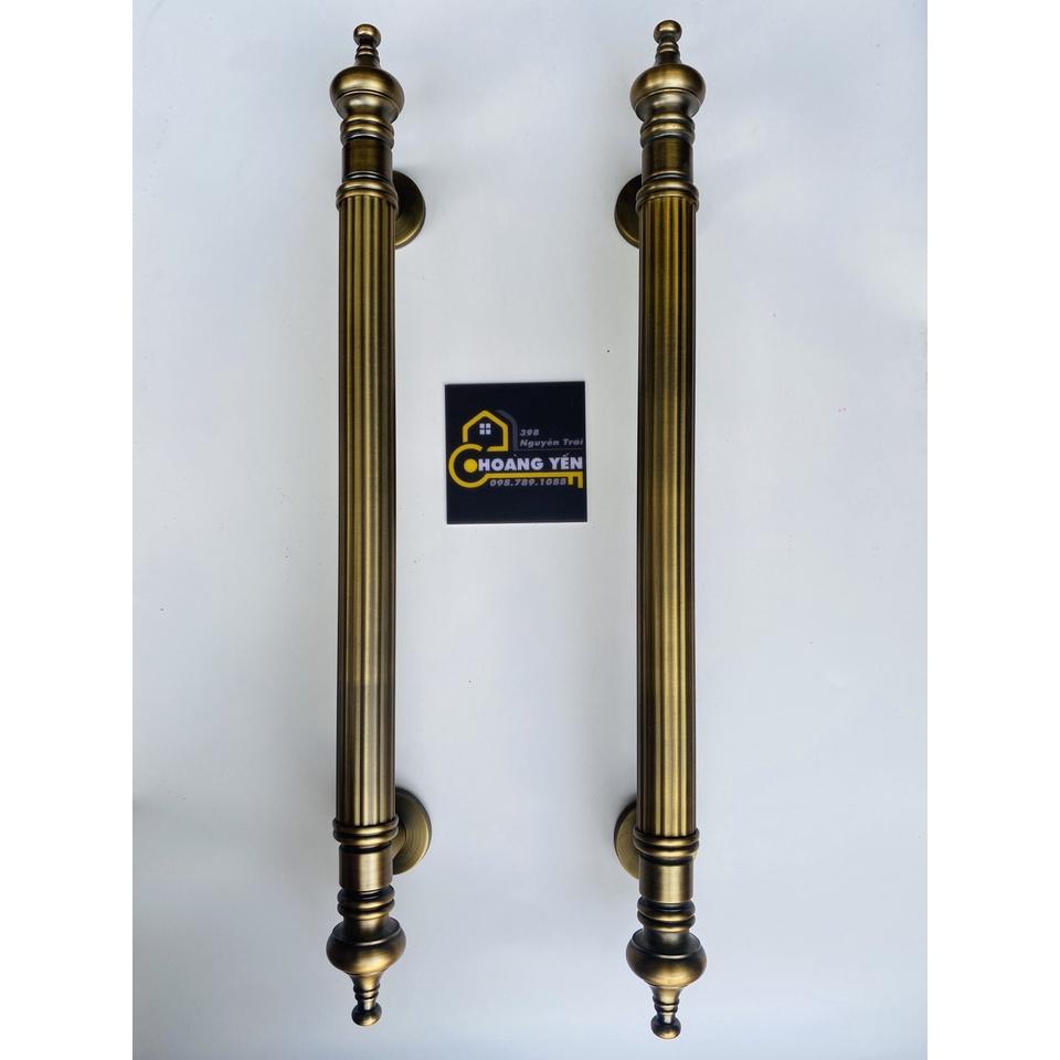Tay nắm cổng mạ đồng màu rêu, tay nắm cửa gỗ, sắt dài 46cm&56cm