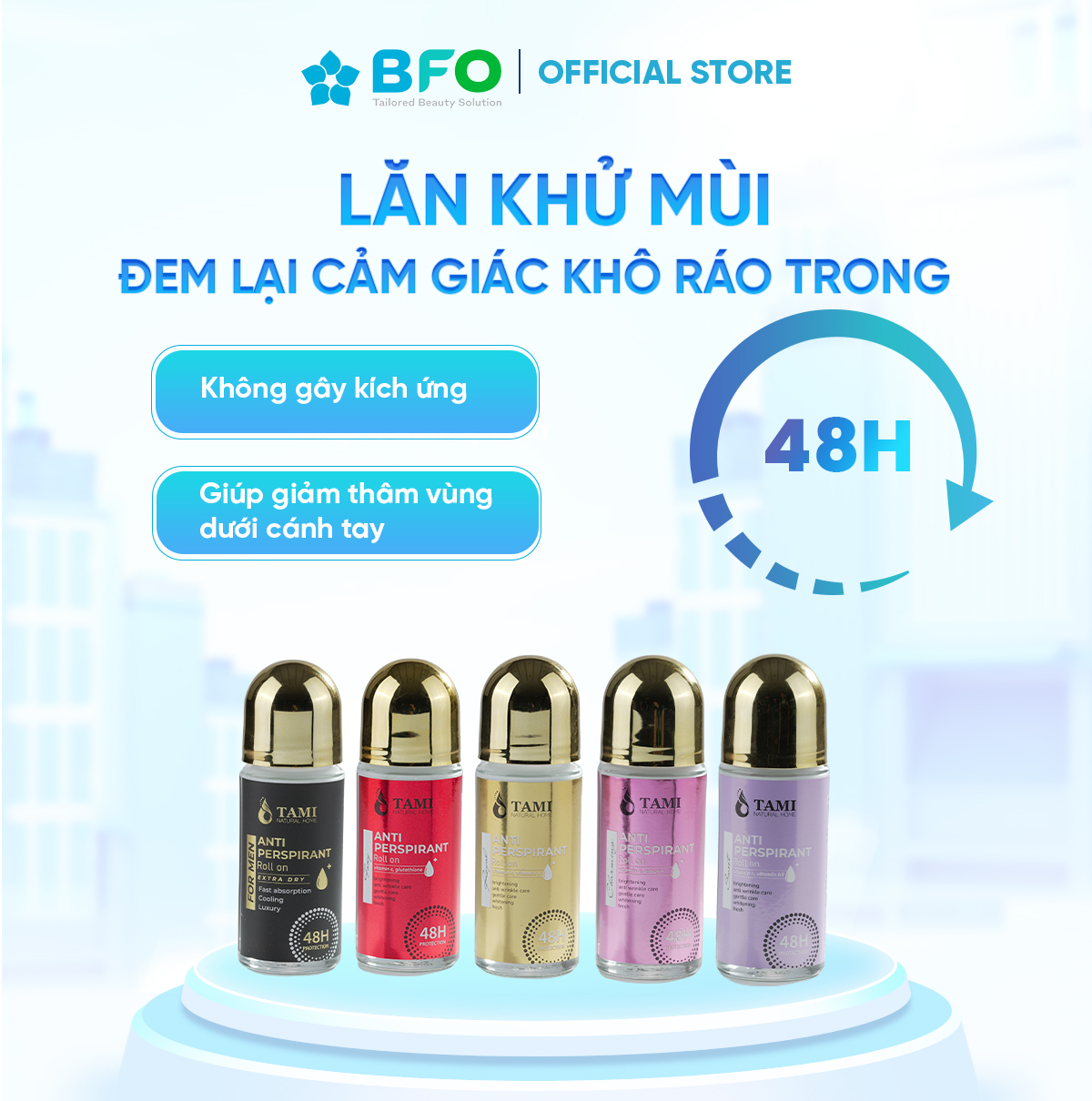 Lăn khử mùi trắng da Anti Perspirant Roll On 50ml Tami Natural