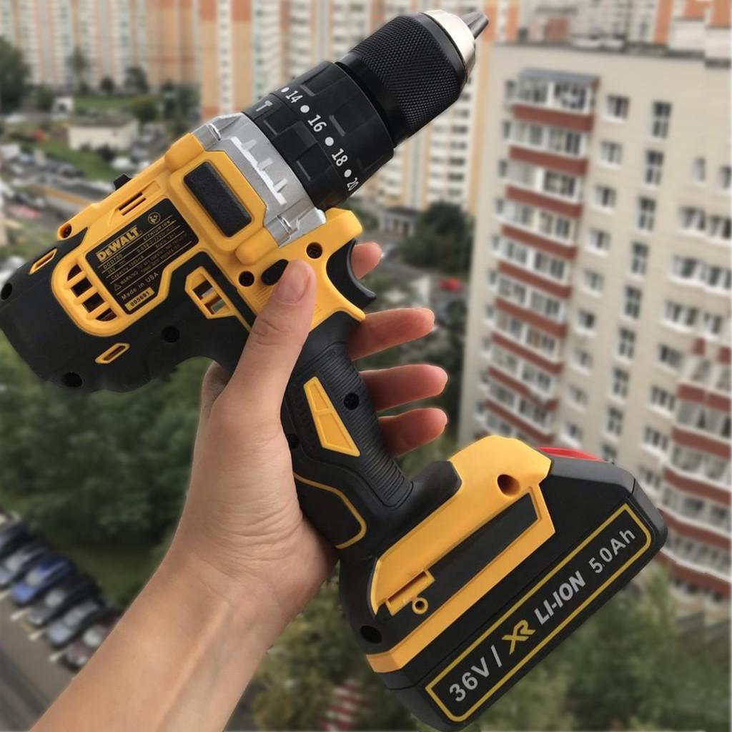 Máy Khoan Pin DEWALT 36V Có Búa - TẶNG 1 MŨI KHOAN - Khoan bê tông, Đầu kẹp 13ly - Máy Bắt Vít Động cơ 775 - Lõi Đồng