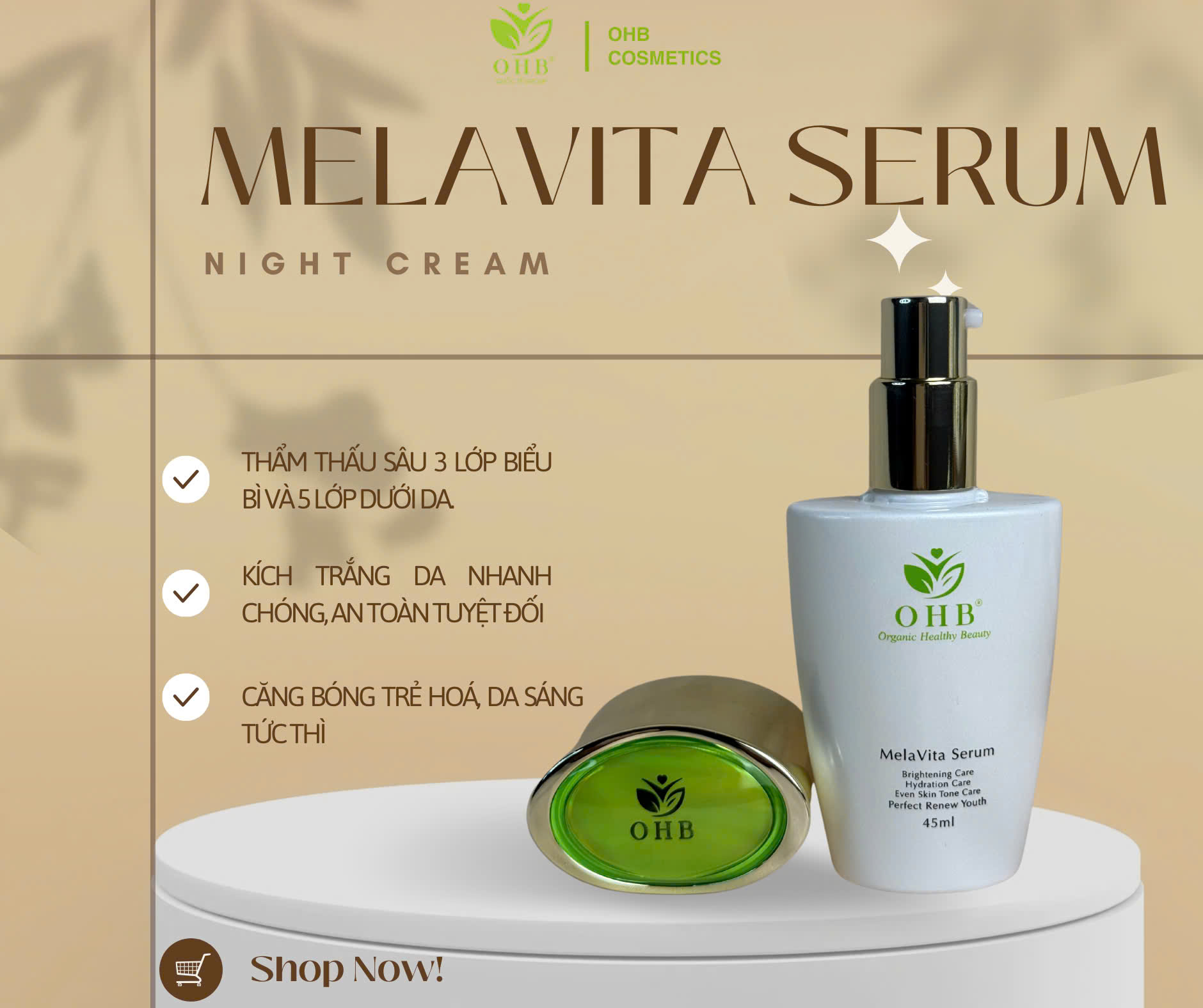 Serum Huyết thanh OHB Melavita (chức năng làm trắng)