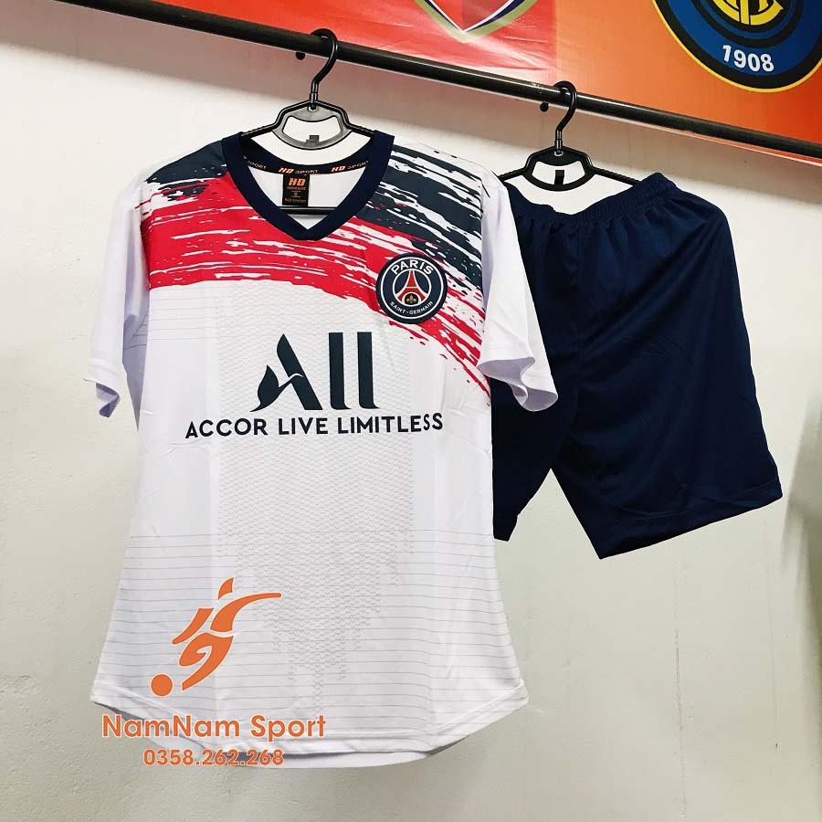 Bộ thể thao bóng đá, đá bóng gai mè Hàn Quốc CLB Paris Saint-Germain trắng