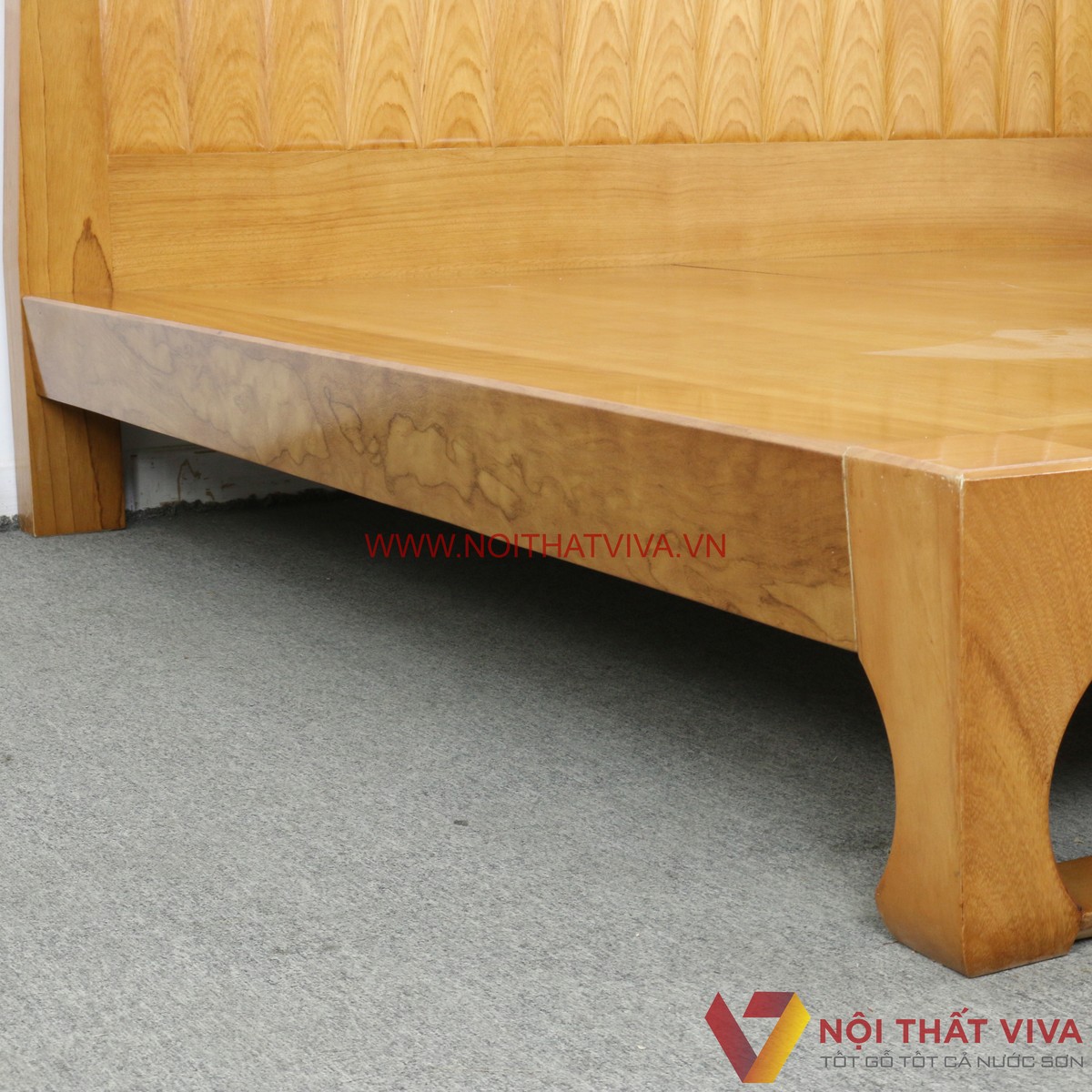 Giường Gỗ Gõ Đỏ Hiện Đại Chân Quỳ Kiểu Nhật Sang Trọng Đẳng Cấp
