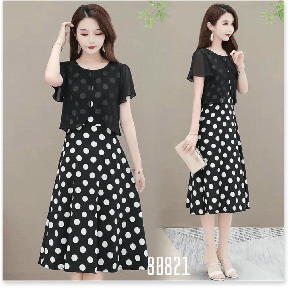 ĐẦM VOAN LỤA CHẤM BI DỰ TIỆC SIÊU XINH 2021 THỜI TRANG LANO STORE
