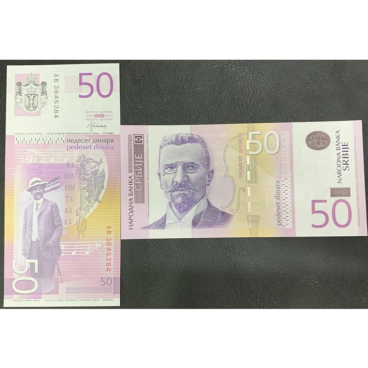 Tờ tiền cổ Serbia 50 Dinara sưu tầm , tiền châu Âu , Mới 100% UNC, sưu tầm