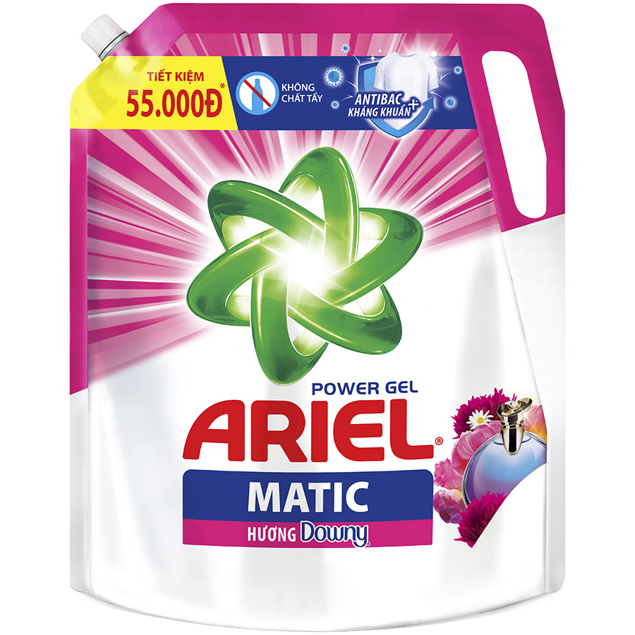 Combo 2 Túi Nước Giặt Ariel Matic Hương Downy (2.1Kg/ Túi)