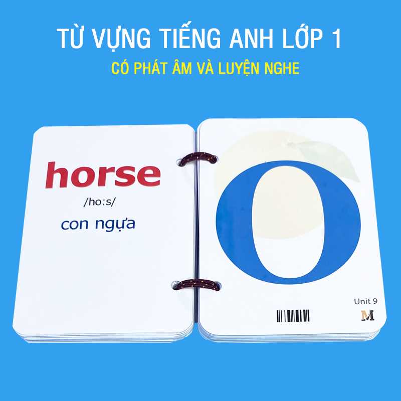 Flashcard tiếng Anh Lớp 1 BGD (khổ lớn A6), có phát âm, hình ảnh và màu sắc sinh động