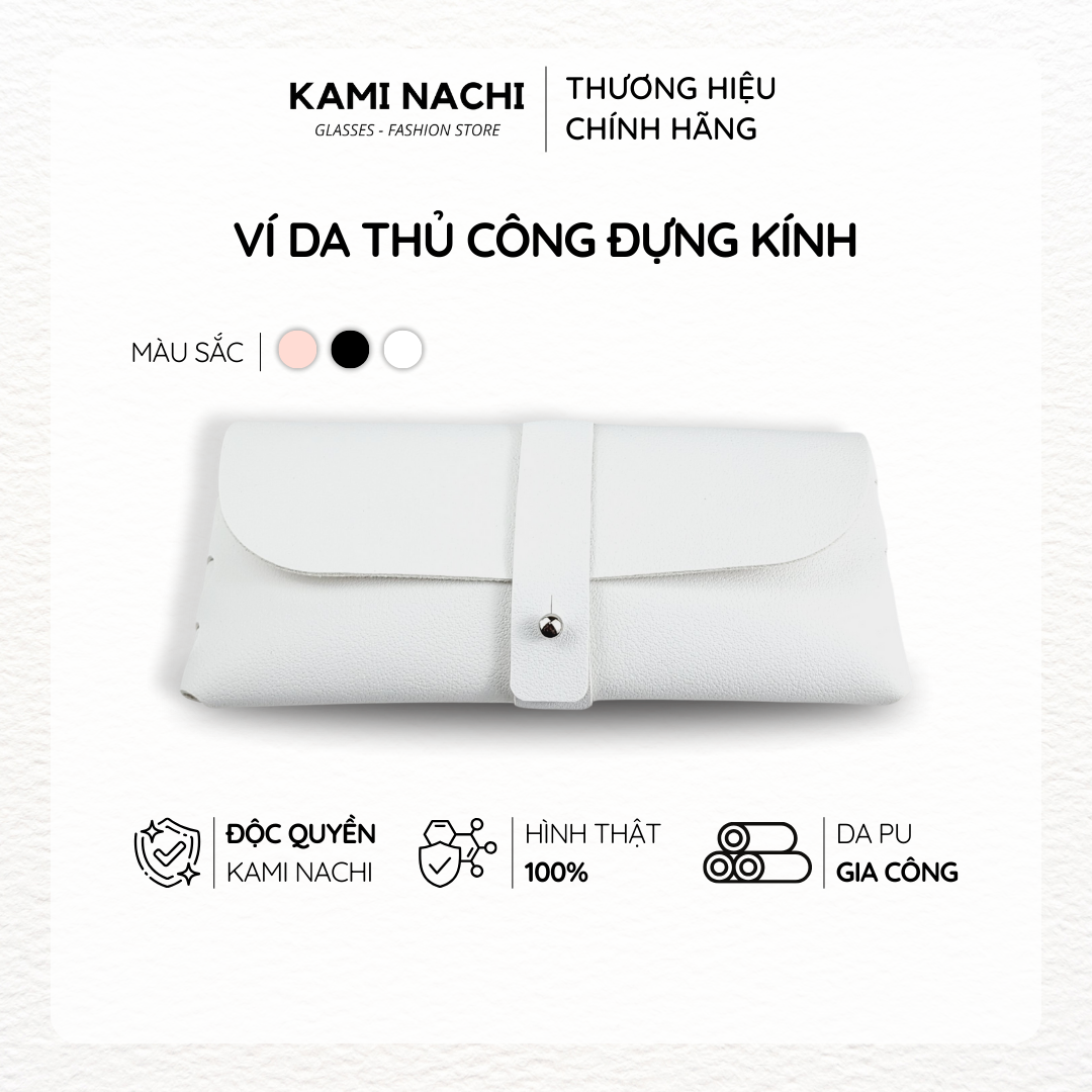 Ví da thủ công KAMI NACHI đựng mắt kính, điện thoại, tiền và thẻ các loại, có nhiều màu