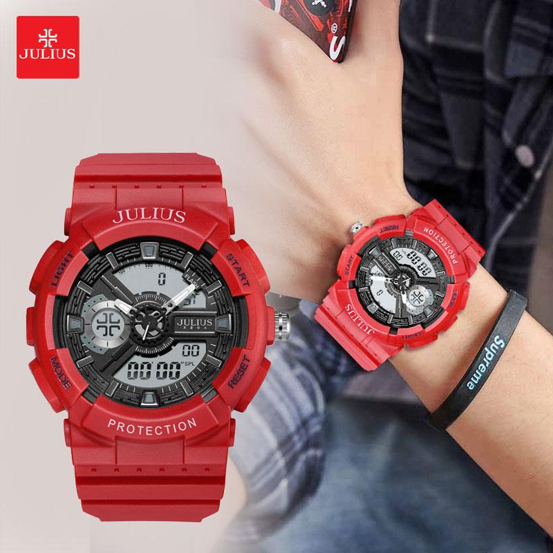 Đồng Hồ Nam Nữ Unisex Chính Hãng Julius Đa Chức Năng Thông Minh Mặt Tròn 51mm Kính Khoáng Thể Thao JA-1299B