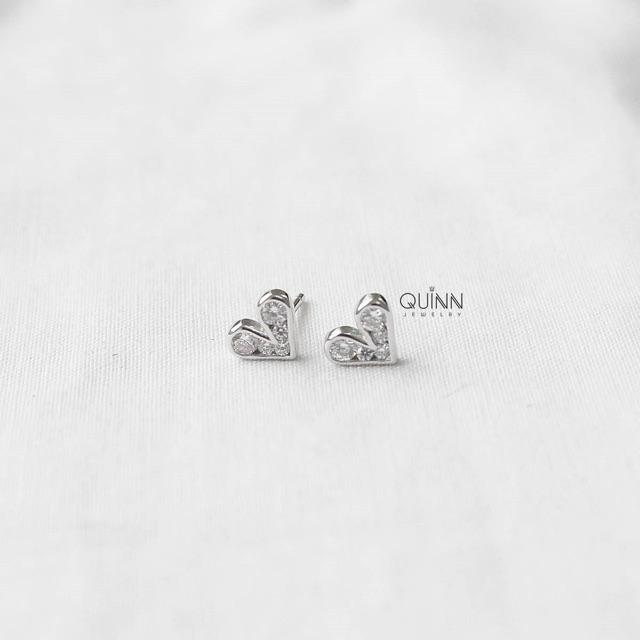 Khuyên tai Crystal Heart - khuyên tai tim đá