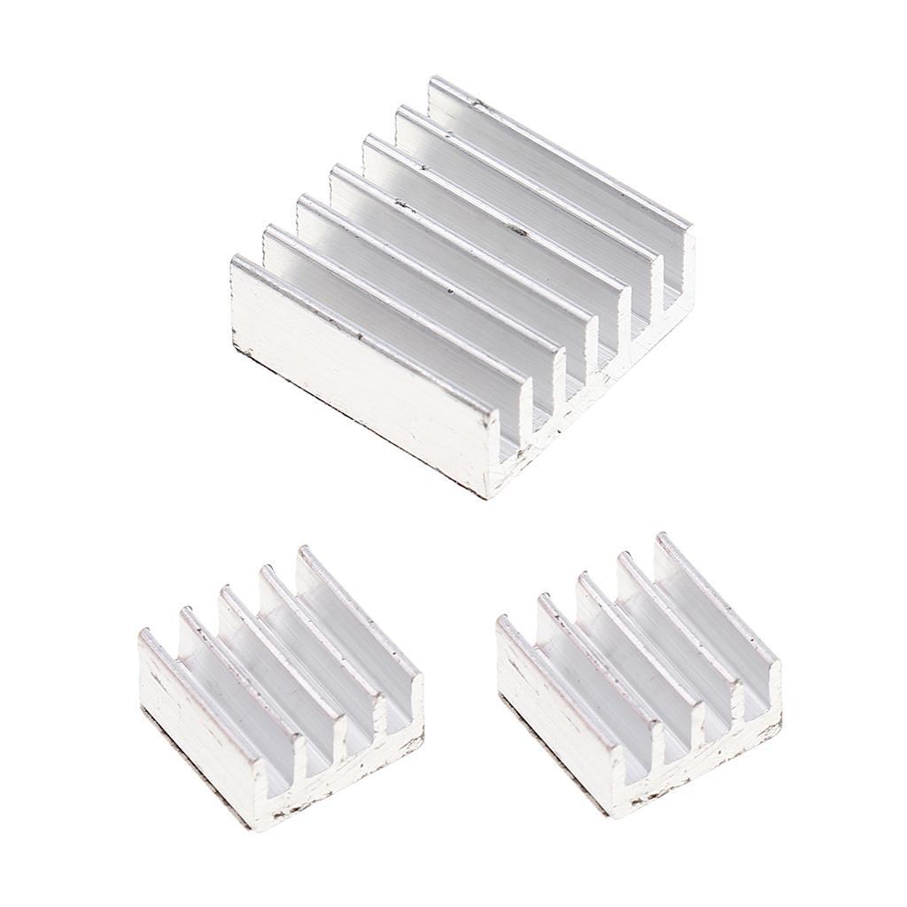 3Pcs Heat Sink 14*14*5mm/ 8*8*5mm Aluminum Heatsink Radiator+Copper Heatsink