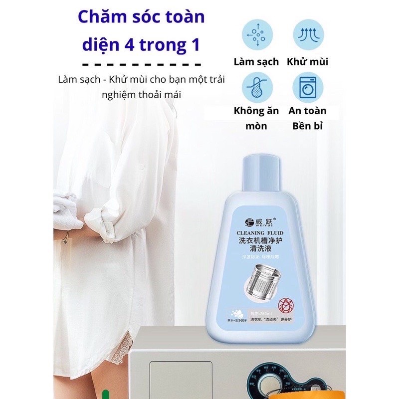 Nước tẩy lồng máy giặt, vệ sinh máy giặt dùng cho máy giặt cửa trên và cửa dưới
