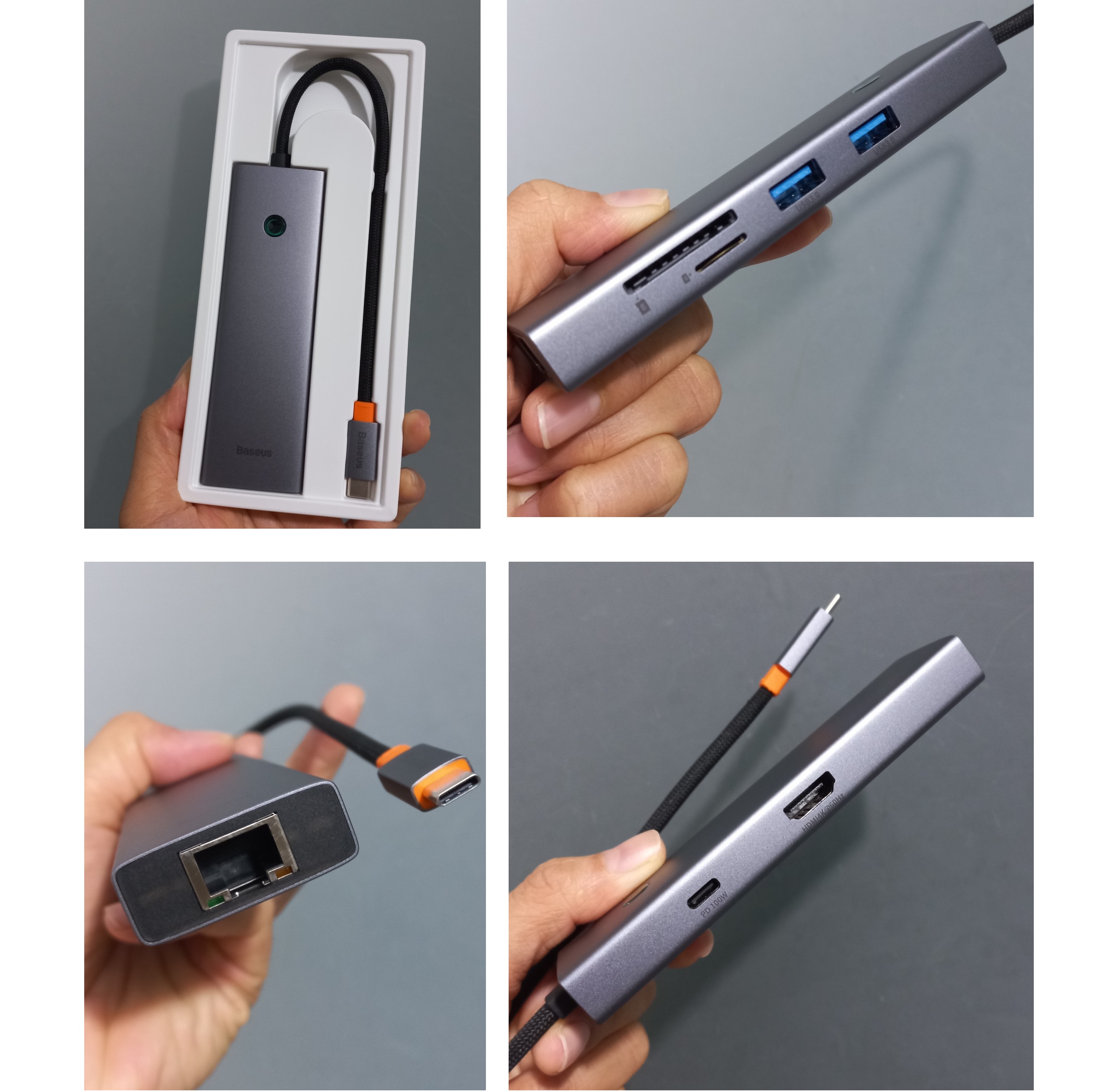 Hub C đa năng mở rộng cổng Macbook và laptop type C ra 7 cổng Baseus Flite docking station BS-OH112 _ Hàng chính hãng