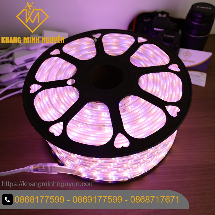 Led dây 220V đổi màu -- - bọc chống nước - trang trí trần, quấn thân cây