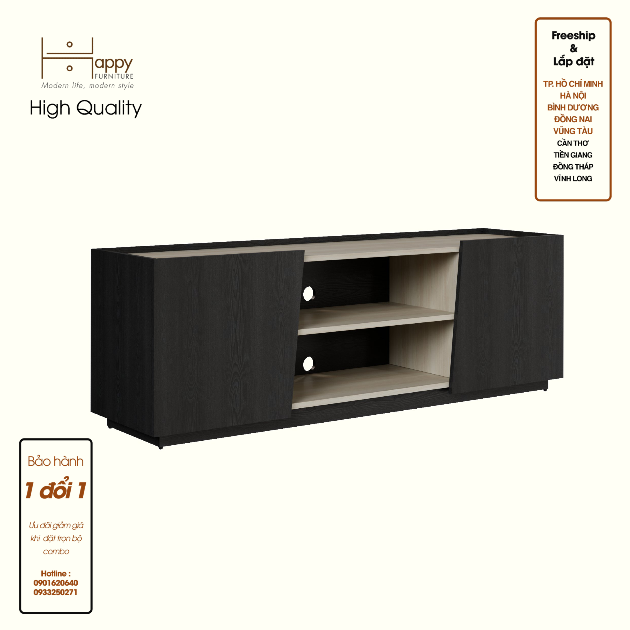 VIGGO, Kệ TV 2 cửa mở, 160cm x 40cm x 54cm , KTV_048