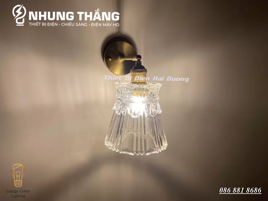 Nhiều Mẫu - Đèn Trang Trí Gắn Tường Decor DT-502 - Chao Thủy Tinh - Tô Điểm Thêm Vẻ Đẹp Cho Ngôi Nhà - Kèm Bóng 3 Chế Độ