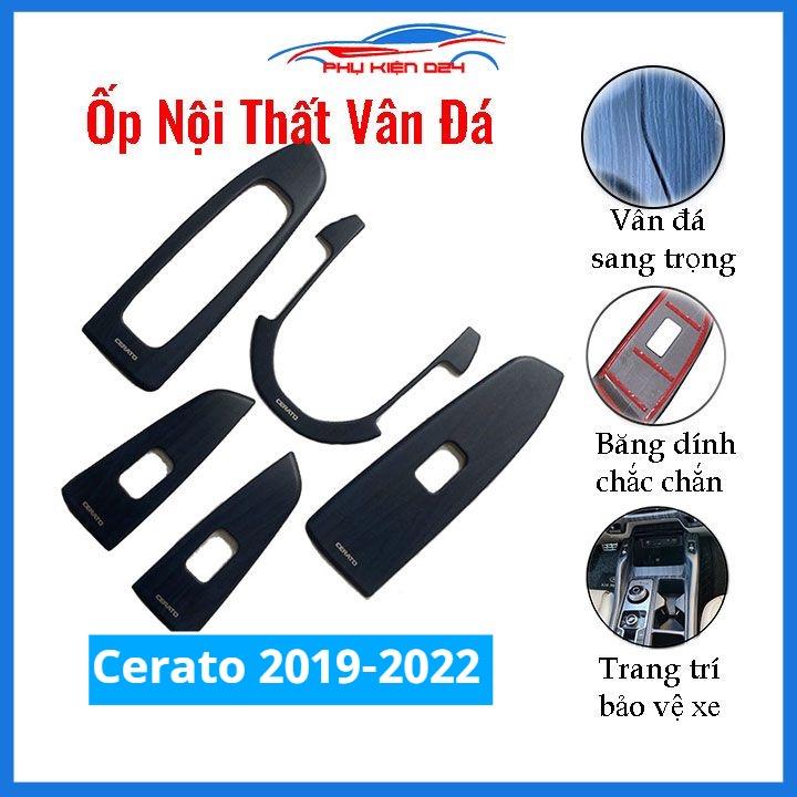 Ốp nội thất Cerato 2019-2020-2021-2022 nhựa ABS vân đá bảo vệ chống trầy xước và làm đẹp xe