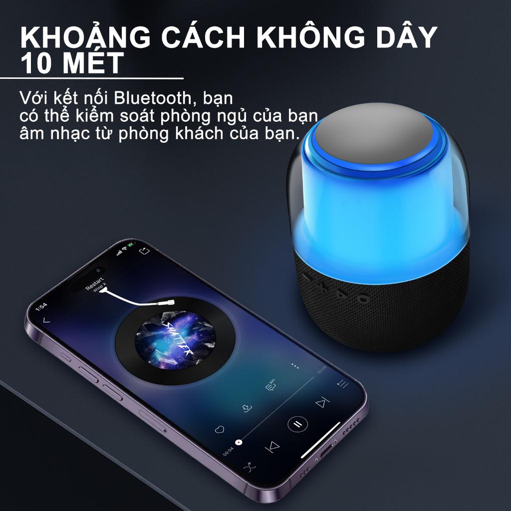 [HÀNG CHÍNH HÃNG GOOJODOQ] Loa không dây bluetooth goojodoq mini bass có đèn led màu âm thanh vòm 360° bảo hành chính hãng