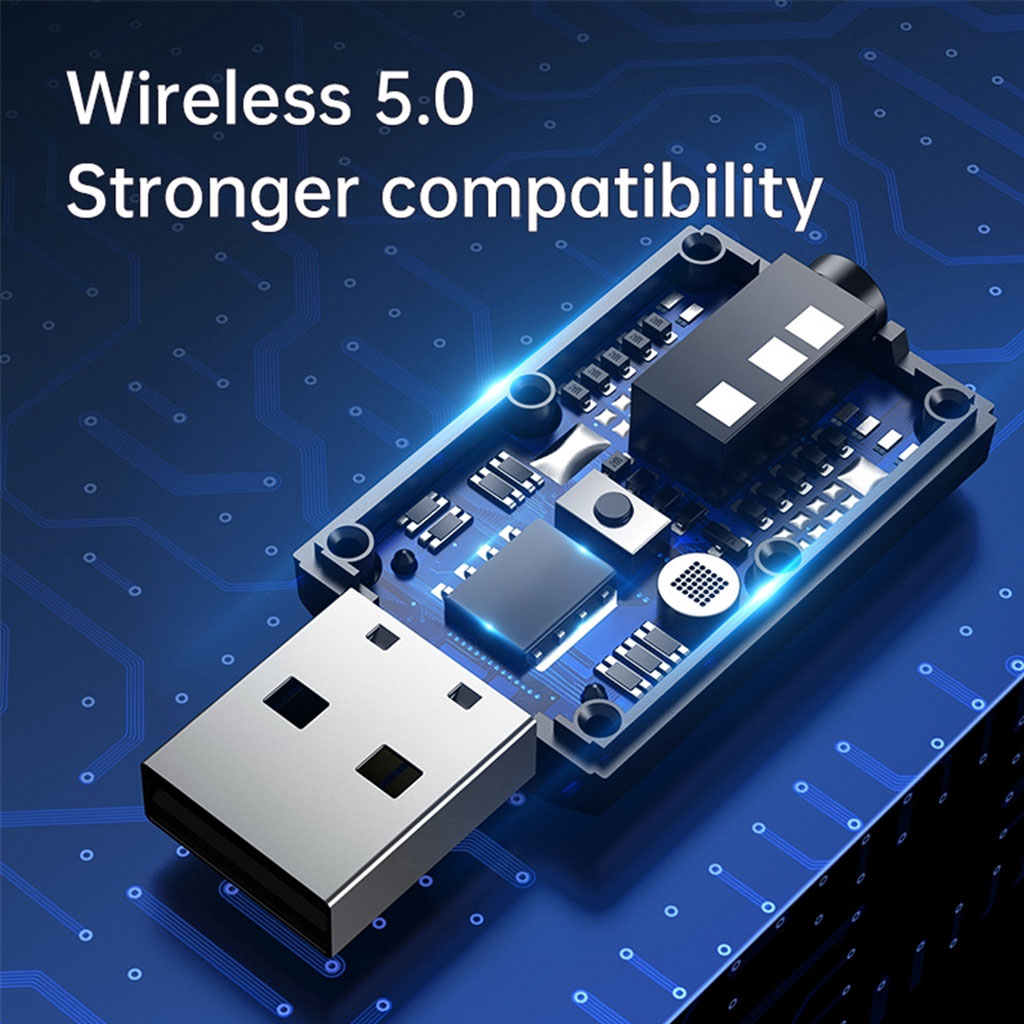 Usb bluetooth 5.0 Thiết bị thu phát âm thanh không dây đa chức năng jack cắm 3.5mm cho loa, ô tô, tai nghe bluetooth