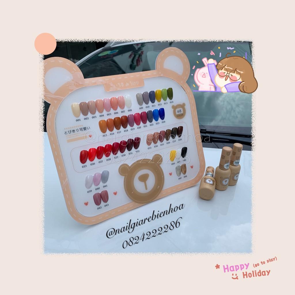 Set sơn gel Gấu 48 màu, tặng bảng màu + base top cứng móng