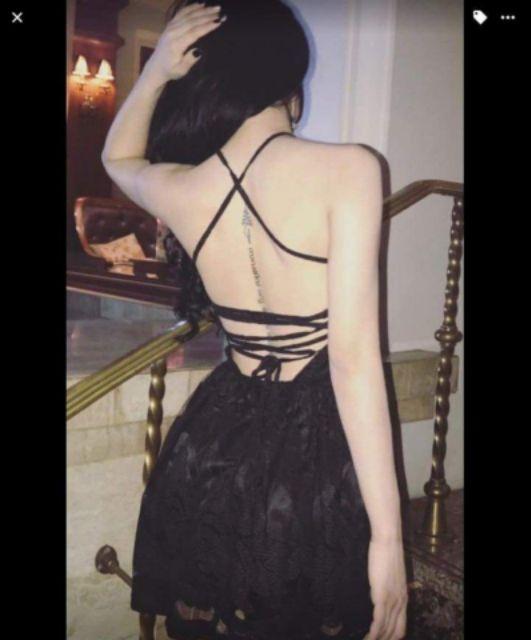 Đầm xòe đan dây lưng lót quần