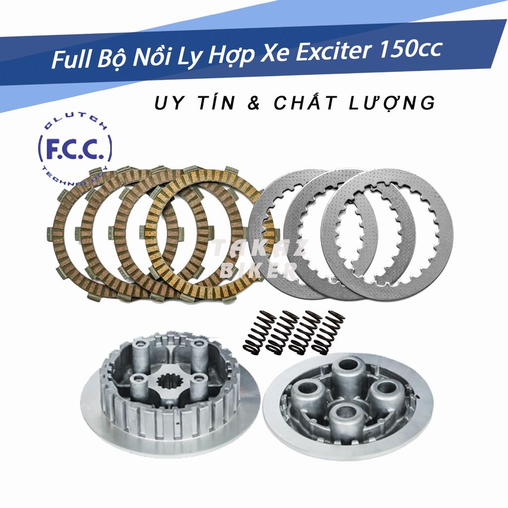 A1 Full combo bộ nồi đế nhôm FCC - mặt ép - lá bố - lá sắt dùng cho xe Exciter 150 col tay