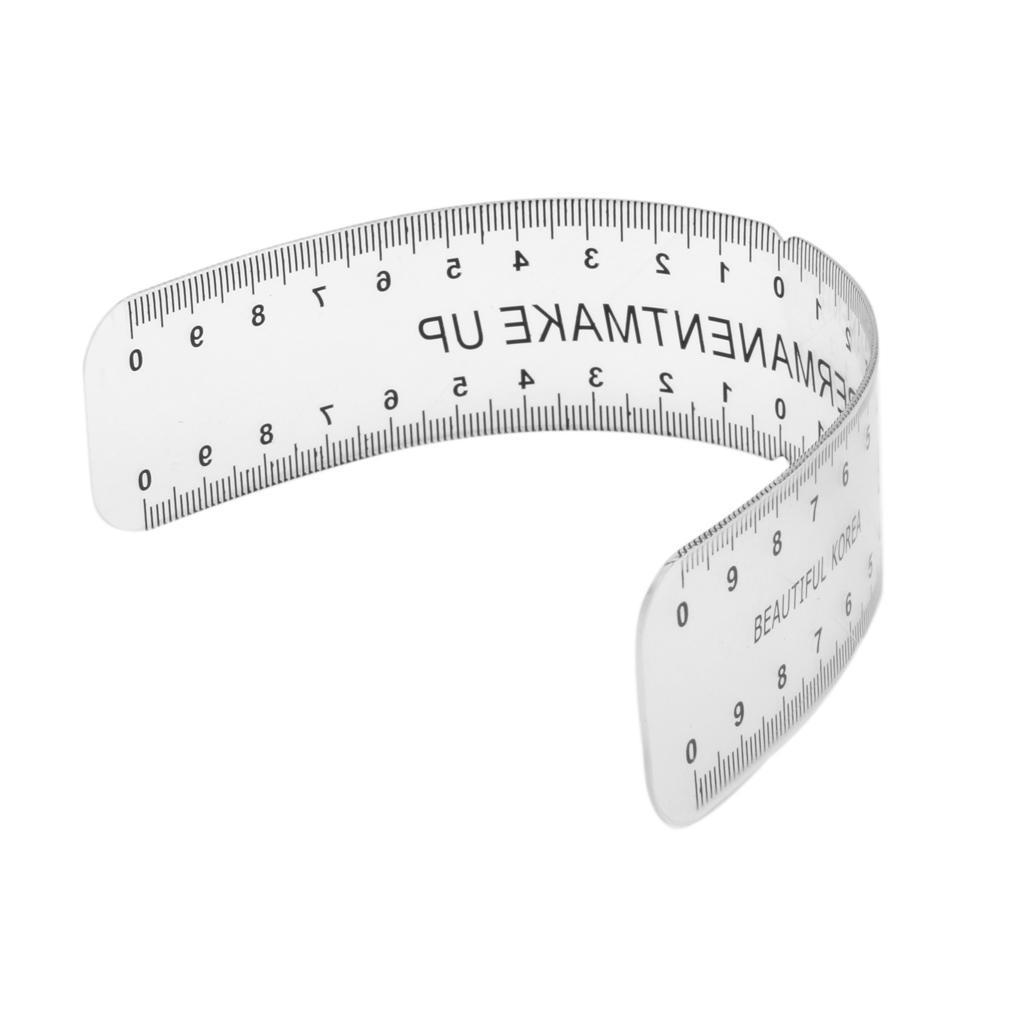 2x Eyebrow Grooming Stencil Shaper Ruler Measure Tool Makeup Reusable Black
