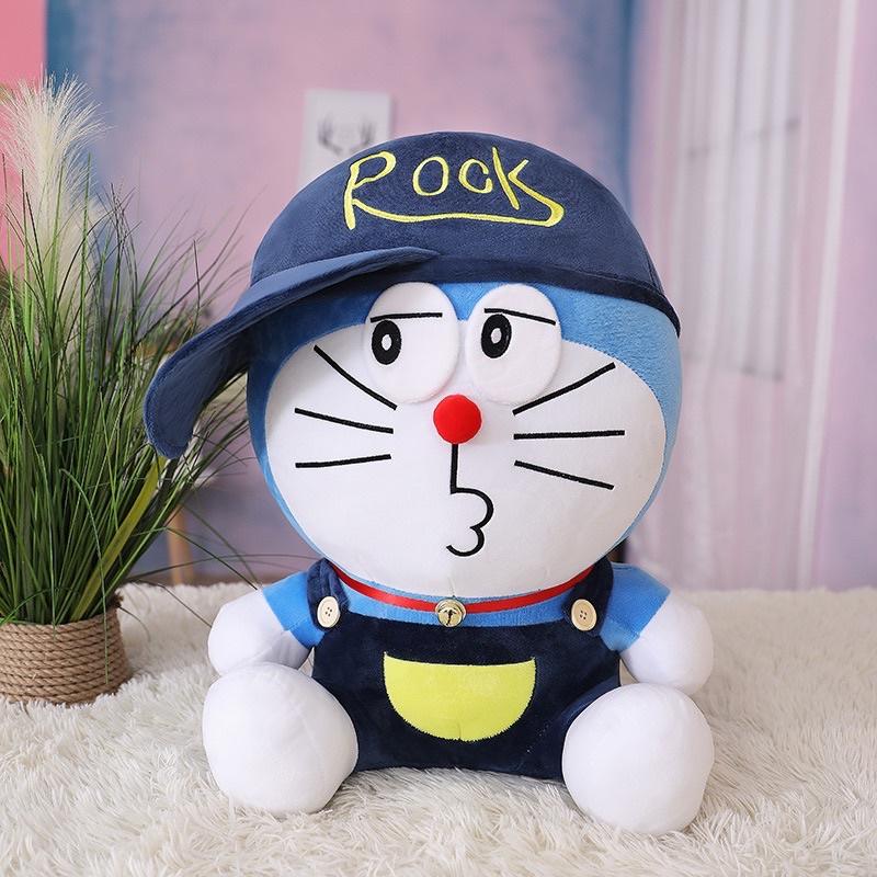 Gấu bông doremon đội mũ chất liệu vải nhung Hàn Quốc đáng yêu nghộ nghĩnh