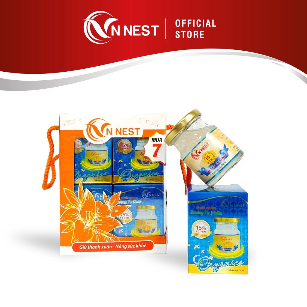 Yến Chưng Sẵn Đường Phèn Hương Tự Nhiên 15% (Lốc 7+ 1 lọ x 70ml) - Vnnest