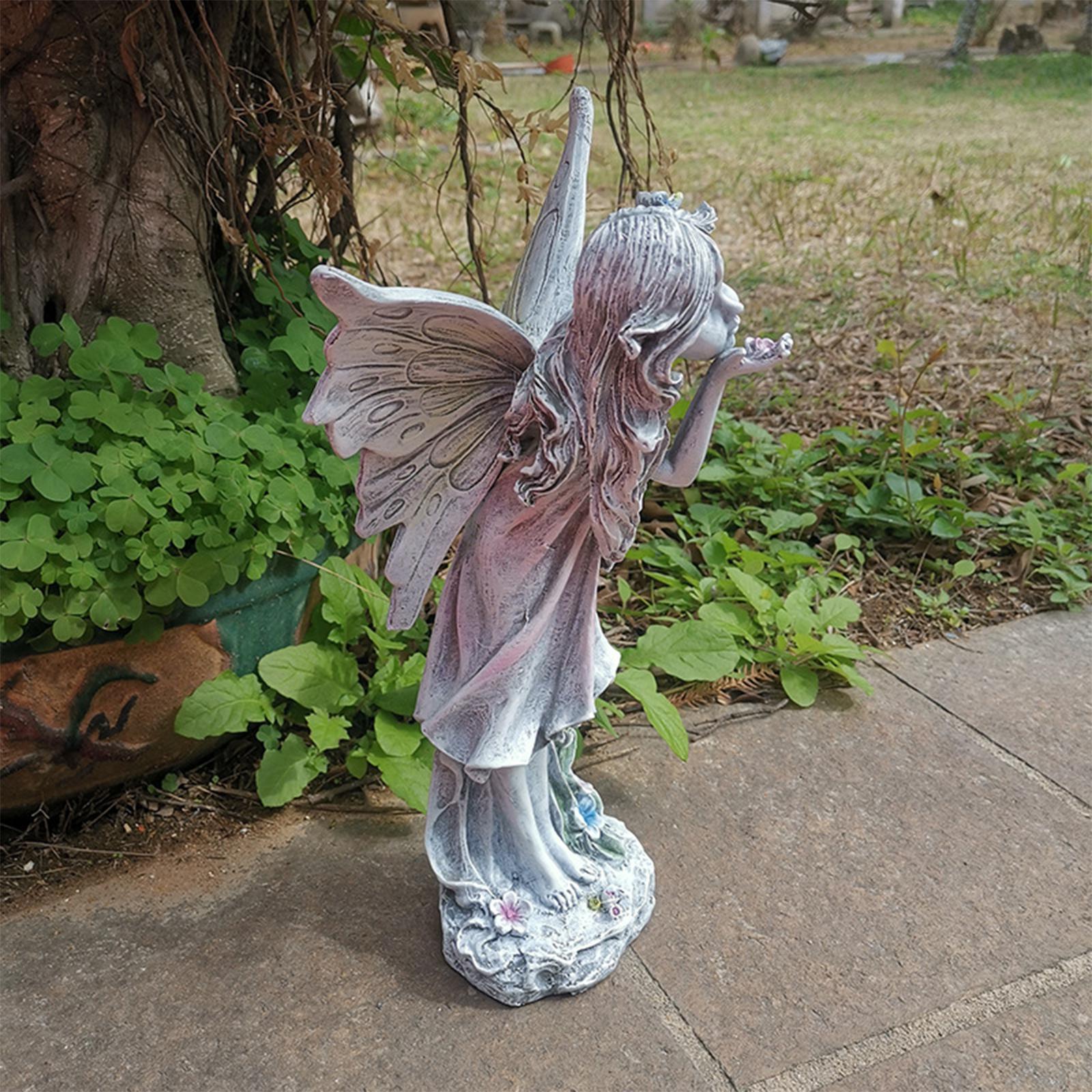 Charming Fairy Statue Figurine Ornament Craft Backyard Resin