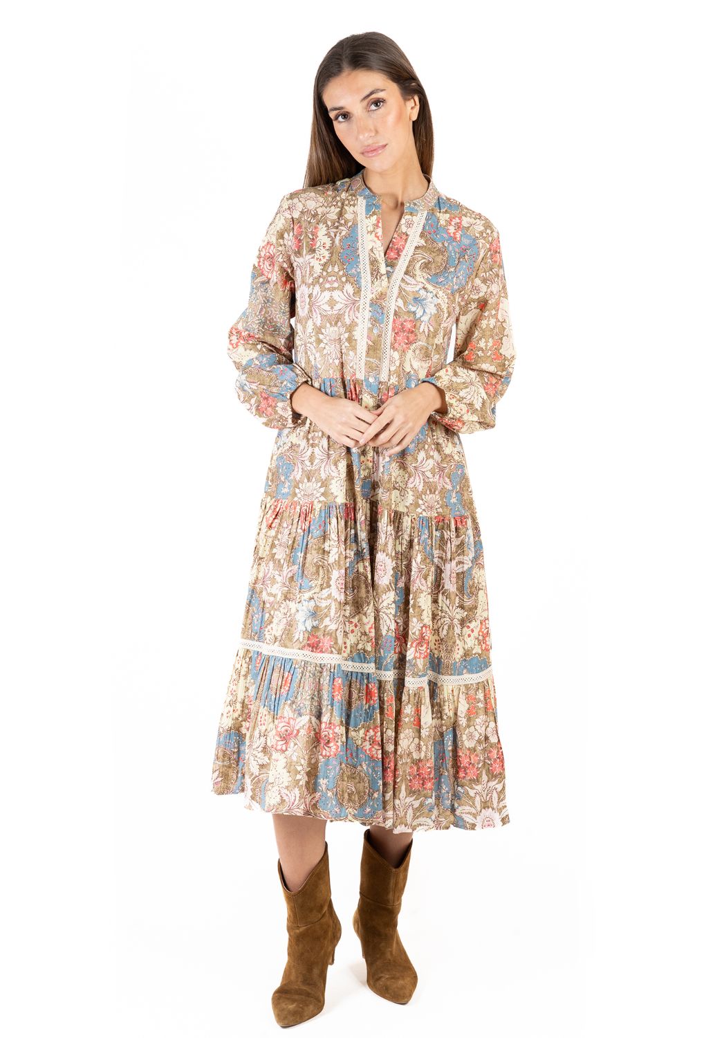 Đầm Midi Hoa Cotton Isla Bonita